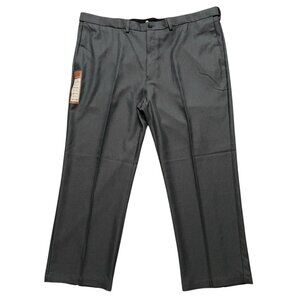 Haggar Dress Pants Mens Size 44x29 Cool 18 Performance Classic Fit Gray NEW